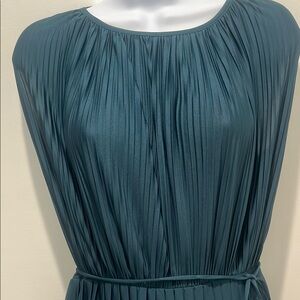 H&M Green Pleated Sleeveless Gown